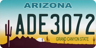 AZ license plate ADE3072
