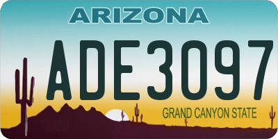 AZ license plate ADE3097