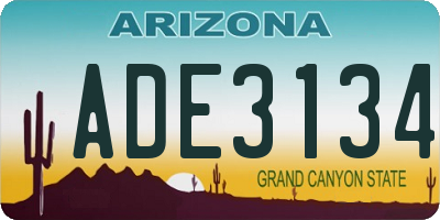 AZ license plate ADE3134