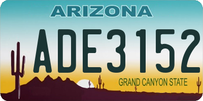 AZ license plate ADE3152