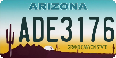 AZ license plate ADE3176