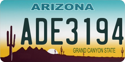 AZ license plate ADE3194
