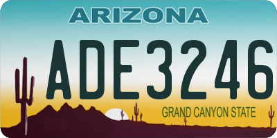 AZ license plate ADE3246