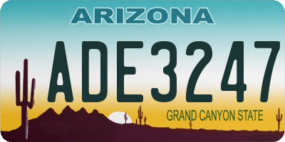 AZ license plate ADE3247