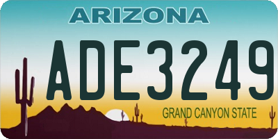 AZ license plate ADE3249
