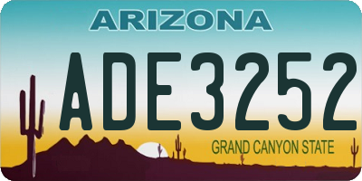 AZ license plate ADE3252