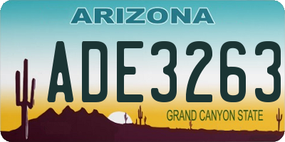 AZ license plate ADE3263