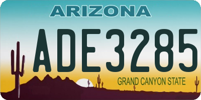 AZ license plate ADE3285