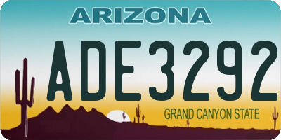 AZ license plate ADE3292