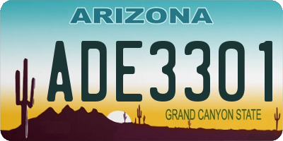 AZ license plate ADE3301