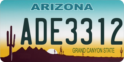 AZ license plate ADE3312