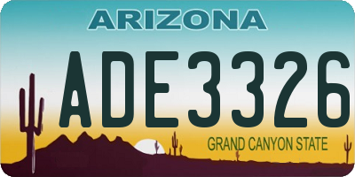 AZ license plate ADE3326
