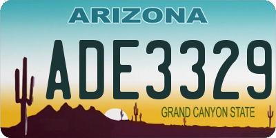 AZ license plate ADE3329