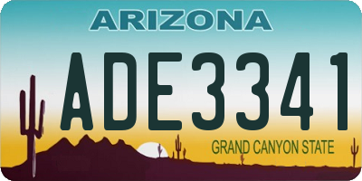 AZ license plate ADE3341