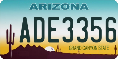 AZ license plate ADE3356