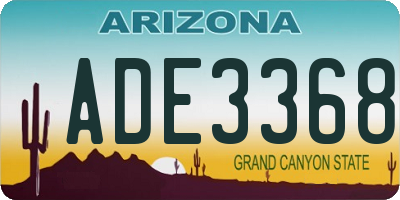 AZ license plate ADE3368