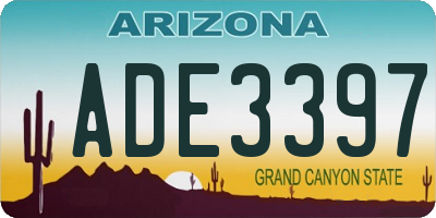 AZ license plate ADE3397