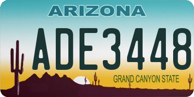 AZ license plate ADE3448