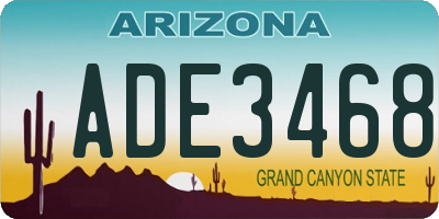 AZ license plate ADE3468