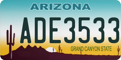 AZ license plate ADE3533