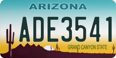 AZ license plate ADE3541
