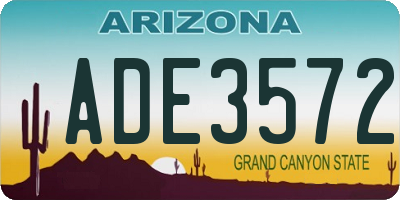 AZ license plate ADE3572
