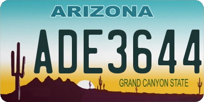 AZ license plate ADE3644