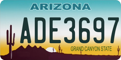 AZ license plate ADE3697