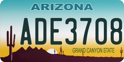 AZ license plate ADE3708