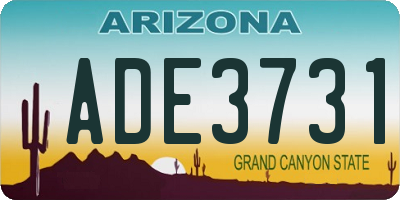 AZ license plate ADE3731