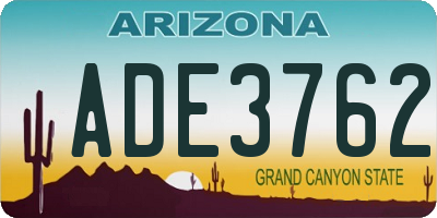 AZ license plate ADE3762