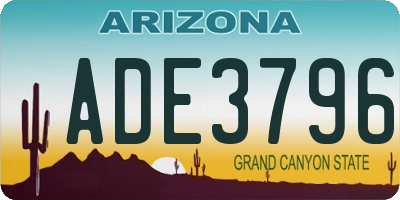AZ license plate ADE3796