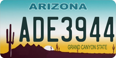 AZ license plate ADE3944