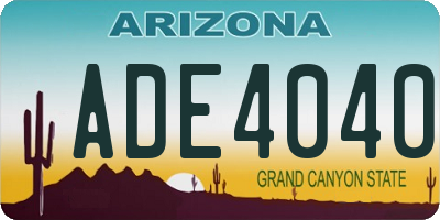 AZ license plate ADE4040