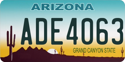 AZ license plate ADE4063