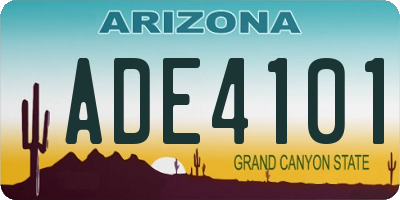 AZ license plate ADE4101