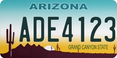 AZ license plate ADE4123