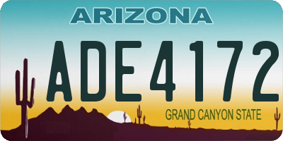 AZ license plate ADE4172