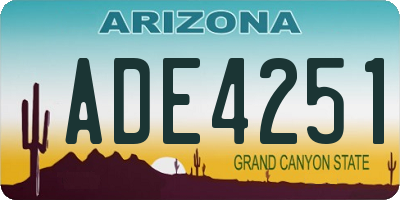 AZ license plate ADE4251