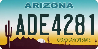AZ license plate ADE4281