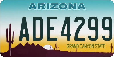 AZ license plate ADE4299