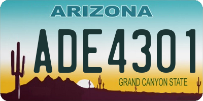 AZ license plate ADE4301