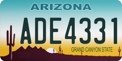AZ license plate ADE4331