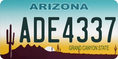 AZ license plate ADE4337