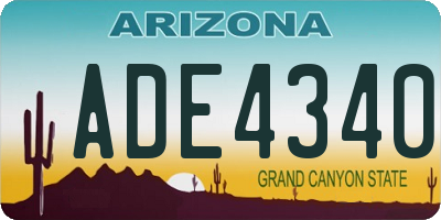 AZ license plate ADE4340