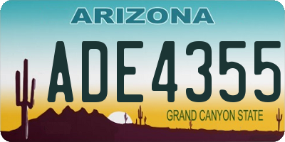 AZ license plate ADE4355