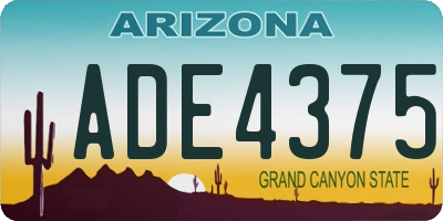 AZ license plate ADE4375