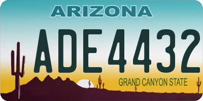 AZ license plate ADE4432