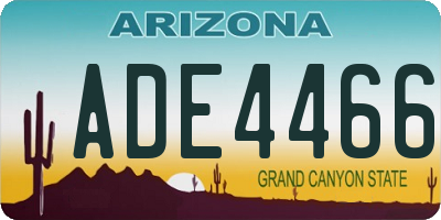 AZ license plate ADE4466