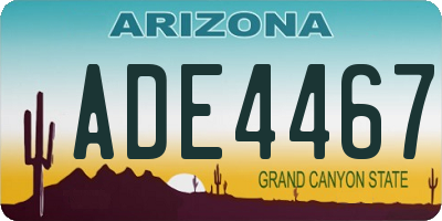 AZ license plate ADE4467